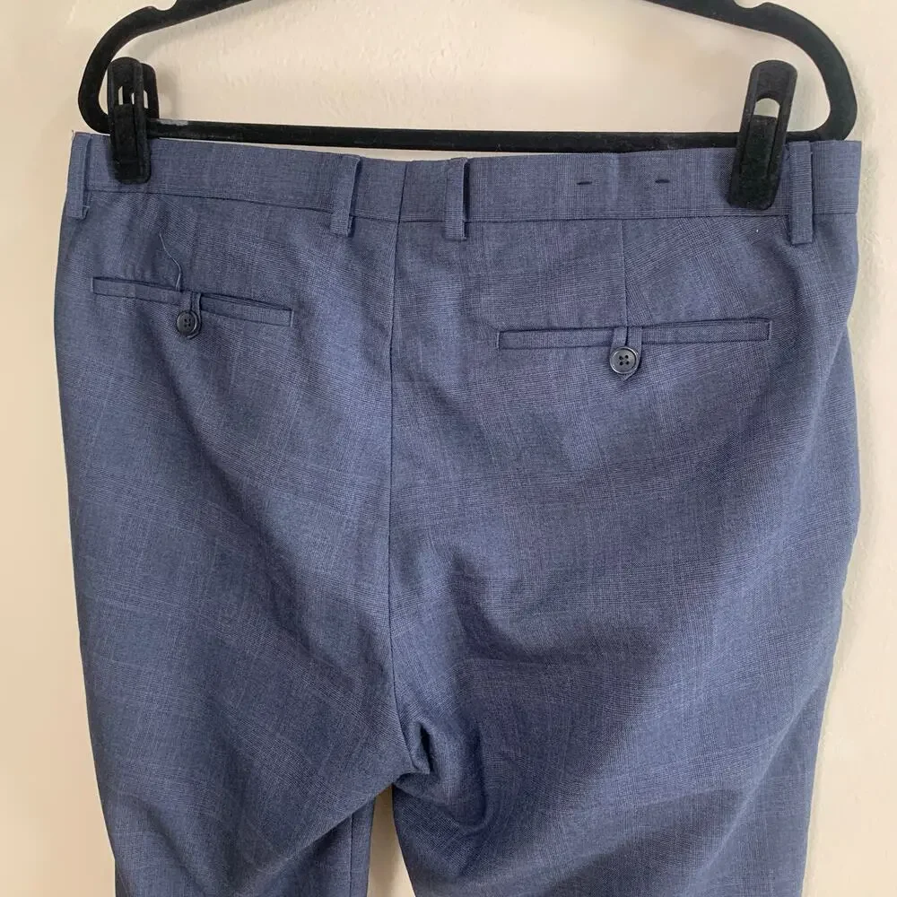 Banana Republic Tailored Slim Fit Blue Sport Coat Blazer 44R & Pants 34x32 Suit